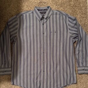 Wrangler George Straight Men's XL Button Down Long Sleeve Western Stripe Shirt